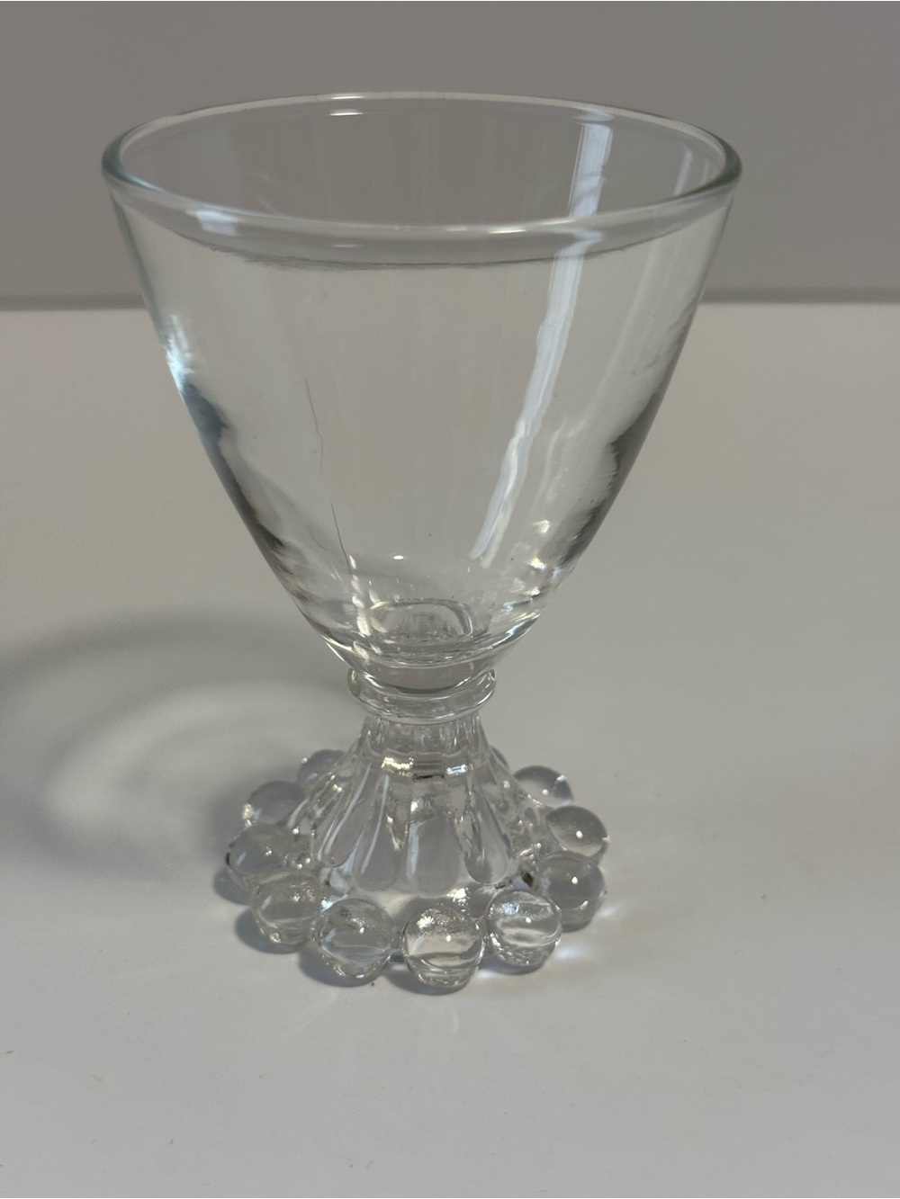 Vintage Anchor Hocking Boopie Clear Glass Wine Goblet